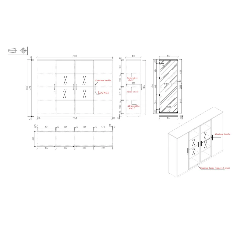 Шкаф RFG Monaco, 2000 х 400 х 1500 mm, ПДЧ, бял