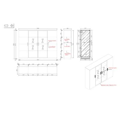 Шкаф RFG Monaco, 2000 х 400 х 1500 mm, ПДЧ, бял