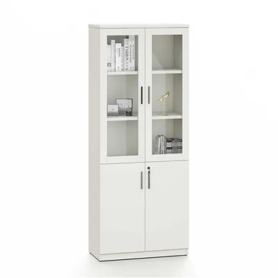 Шкаф RFG Monaco, със стъклени врати, 800 х 400 х 2000 mm, ПДЧ, бял