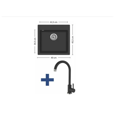 Шкаф RFG Labo, с мивка и батерия, 900 х 600 х 900 mm, ПДЧ 18 mm