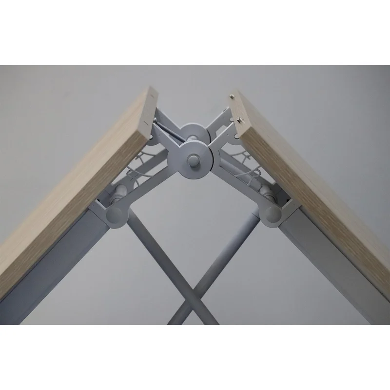 Конферентна маса RFG Butterfly, мобилна, сгъваема, 200 x 100 x 74 cm, правоъгълен плот, ПДЧ 18 mm, черна, бели метални крака