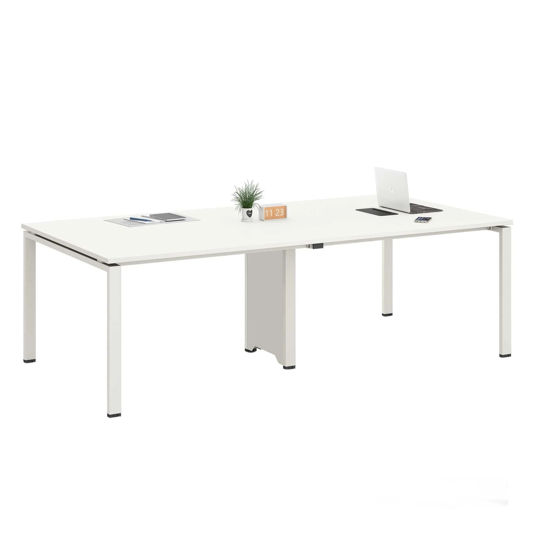 Заседателна маса RFG Monaco, 2400 х 1200 х 750 mm, правоъгълен плот, ПДЧ 25 mm, метална основа, бяла