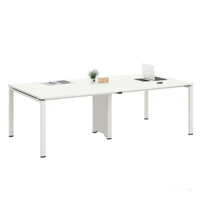 Заседателна маса RFG Monaco, 2400 х 1200 х 750 mm, правоъгълен плот, ПДЧ 25 mm, метална основа, бяла