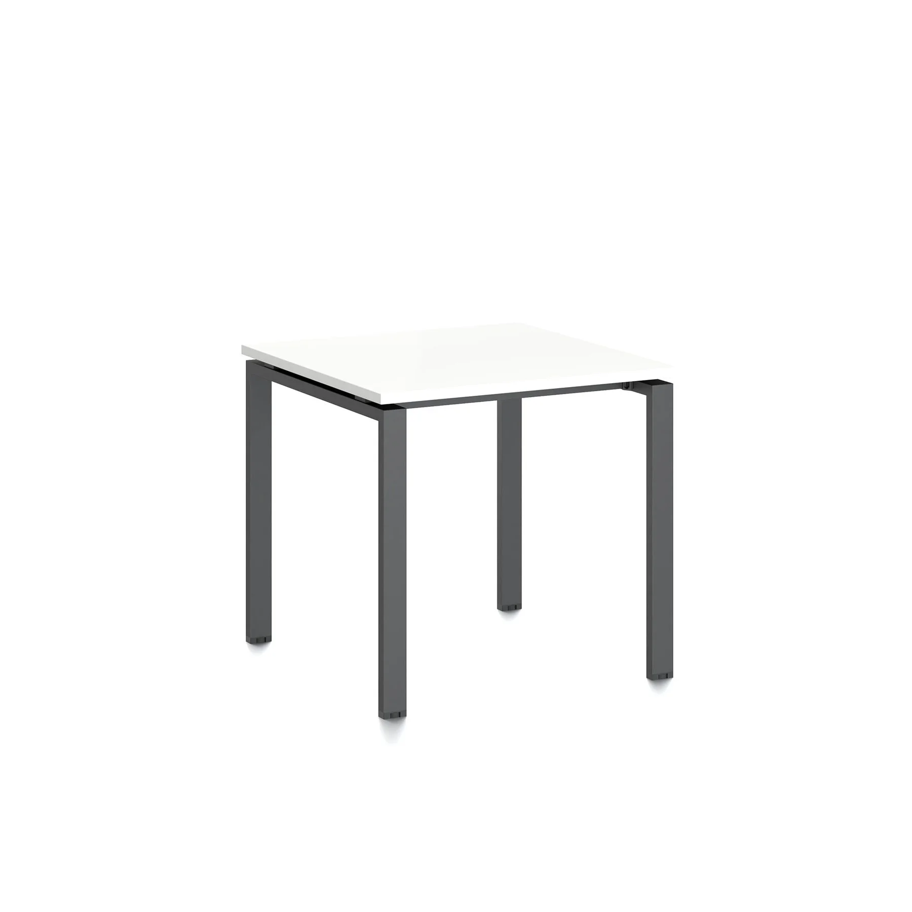 Заседателна маса RFG Monaco, 800 x 800 x 750 mm, ПДЧ 25 mm, бял плот, черни метални крака