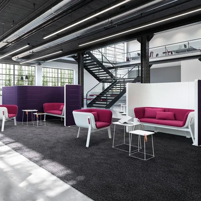 Ниска маса Interstuhl Hub HU920, правоъгълен плот, HPL, метална основа, черна, 2 броя в комплект