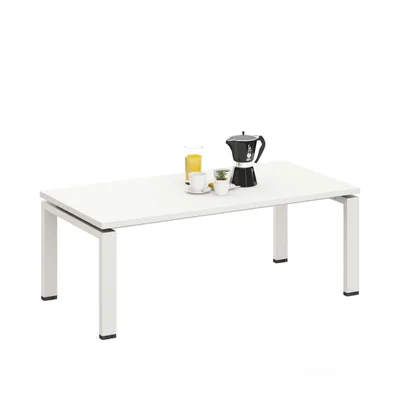 Ниска маса RFG Monaco, 1200 х 600 х 450 mm, правоъгълен плот, ПДЧ 25 mm, метална основа, бяла