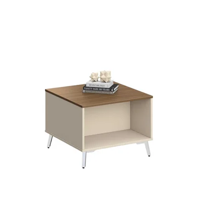 Ниска маса RFG Paris, 600 х 600 х 450 mm, квадратен плот, ПДЧ 25 mm, орех и светлосиво