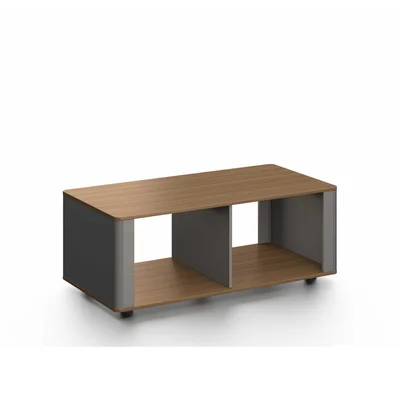 Ниска маса RFG Parma, 1200 х 600 х 450 mm, правоъгълен плот, ПДЧ 25 mm, орех и перлен графит