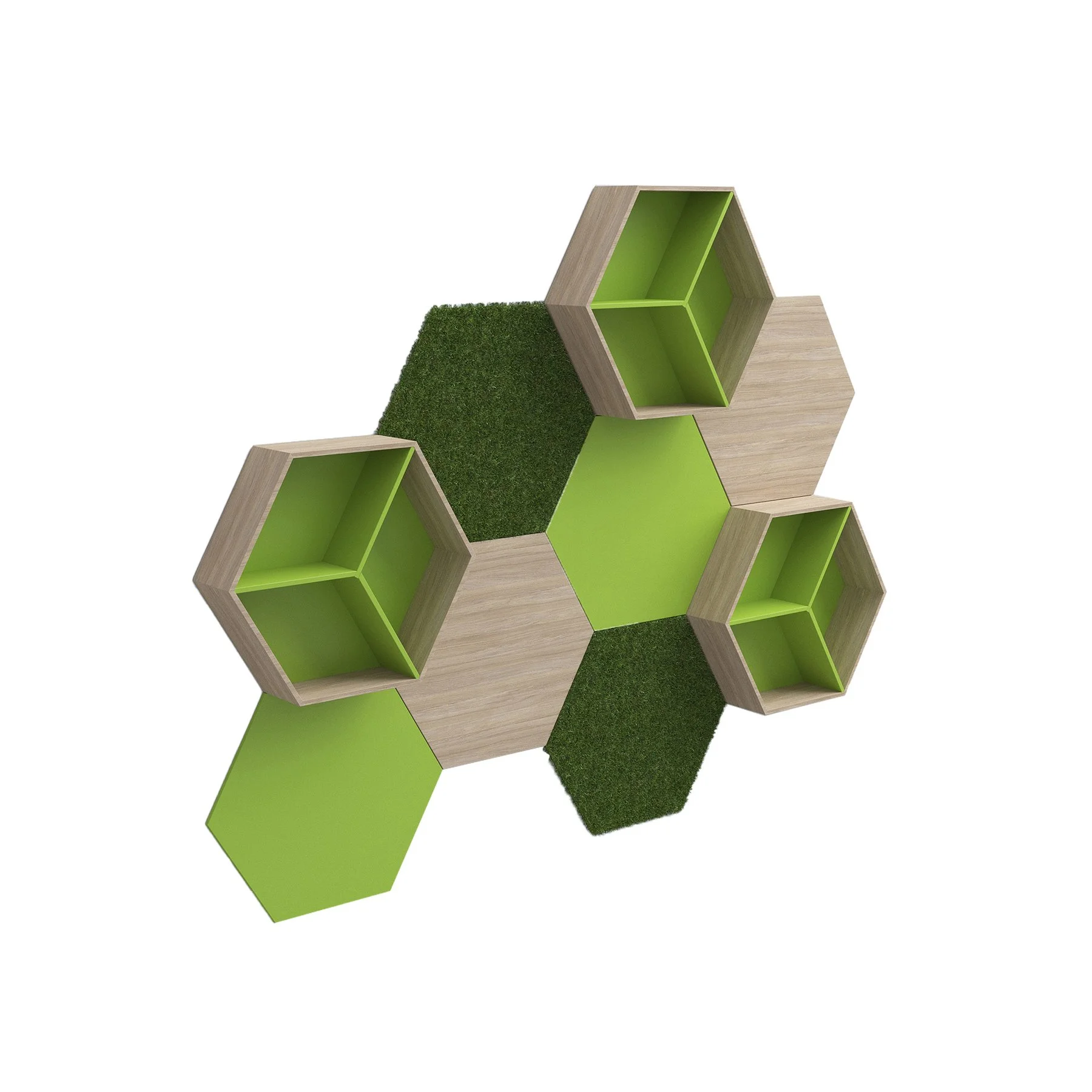 Композиция RFG Hexagon V, 3500 х 250 х 2598 mm, ПДЧ 18 mm