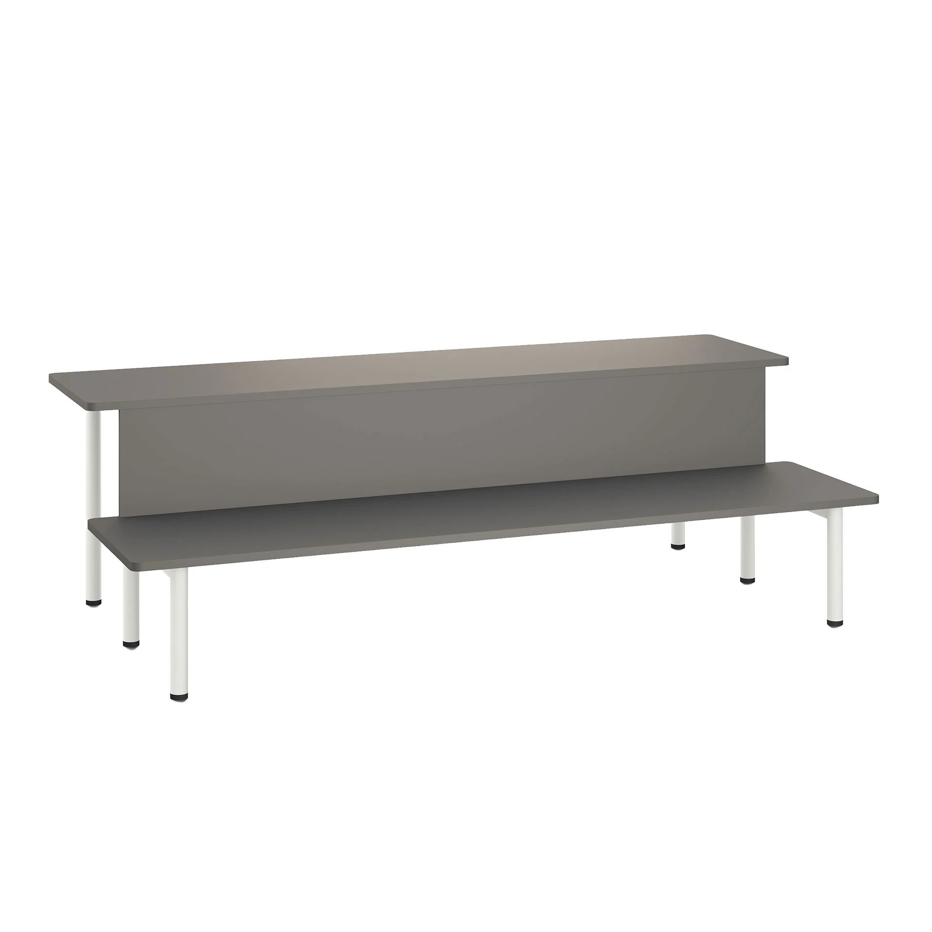 Подиум RFG Uni, 2400 x 1175 x 750 mm, тъмносив корпус, бял метал
