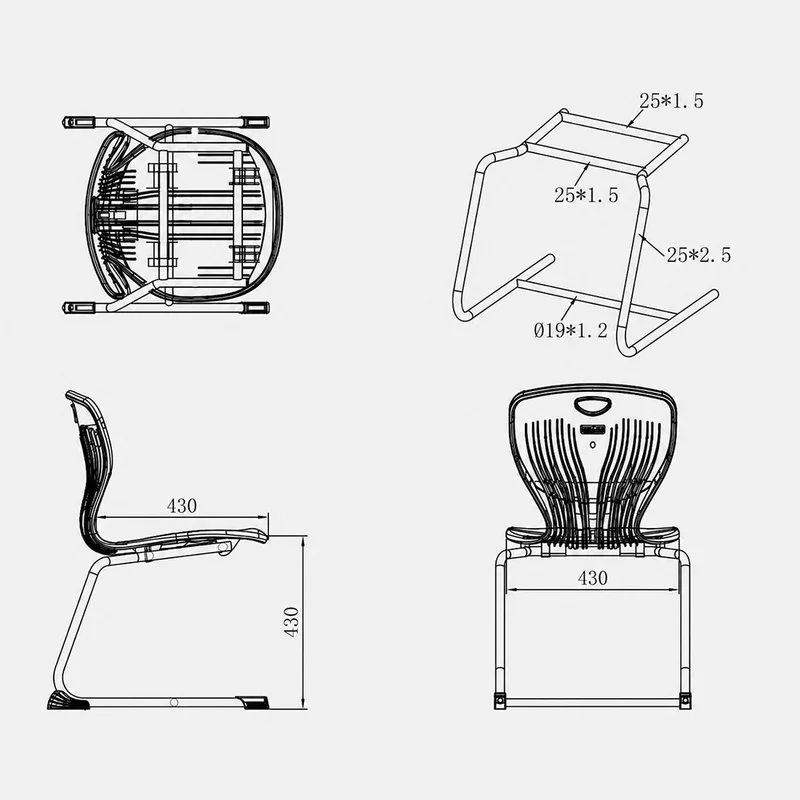 Ученически стол RFG Maxima C, от V до VIII клас, 43 х 45 х 43 cm, до 120 kg, небесносин