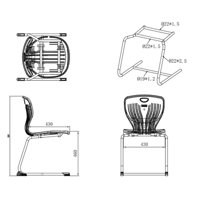Ученически стол RFG Maxima C, от VIII до XII клас, 43 х 45 х 46 cm, до 120 kg, круша