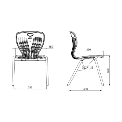 Ученически стол RFG Maxima A, от I до V клас, 36 х 38 х 38 cm, до 120 kg, жълт