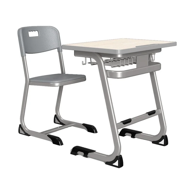 Ергономичен чин и стол RFG Istudy Grey, от VIII до XII клас, 700 х 500 х 760 mm, плот светъл бук, сиви крака