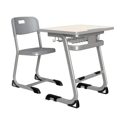 Ергономичен чин и стол RFG Istudy Grey, от VIII до XII клас, 700 х 500 х 760 mm, плот светъл бук, сиви крака
