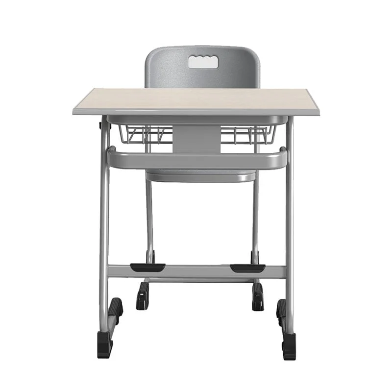 Ергономичен чин и стол RFG Istudy Grey, от VIII до XII клас, 700 х 500 х 760 mm, плот светъл бук, сиви крака