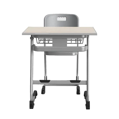 Ергономичен чин и стол RFG Istudy Grey, от VIII до XII клас, 700 х 500 х 760 mm, плот светъл бук, сиви крака