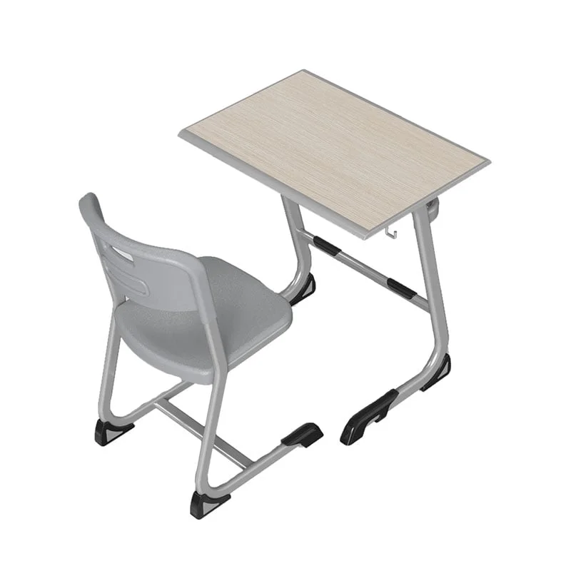 Ергономичен чин и стол RFG Istudy Grey, от VIII до XII клас, 700 х 500 х 760 mm, плот светъл бук, сиви крака