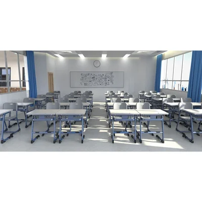 Ергономичен чин и стол RFG Istudy Grey, от VIII до XII клас, 700 х 500 х 760 mm, плот светъл бук, сиви крака