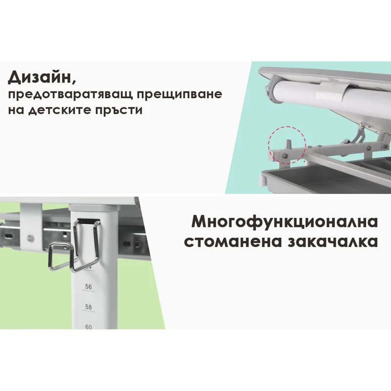 Ергономичен чин и стол RFG Ergo Tech B201N, ученически, сив цвят