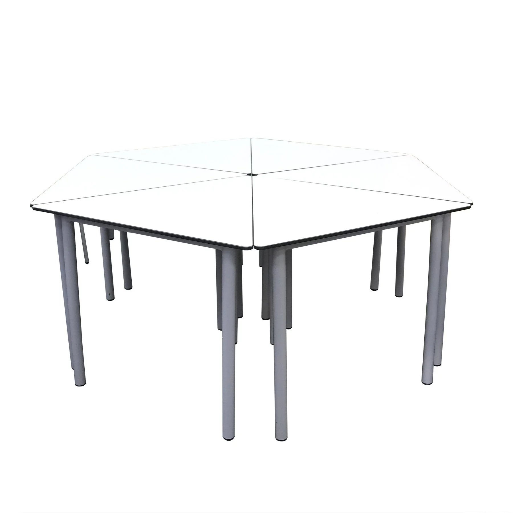 Ученическа маса RFG Flexus, MDF, триъгълна, 90 х 79 х 76 cm, MDF плот, метални крака, сглобена мостра