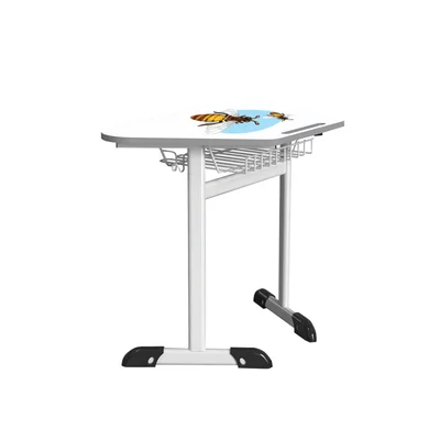 Ученическа маса RFG Jam, едноместна, от I до IV клас, 700 х 500 х 670 mm, MDF, сива