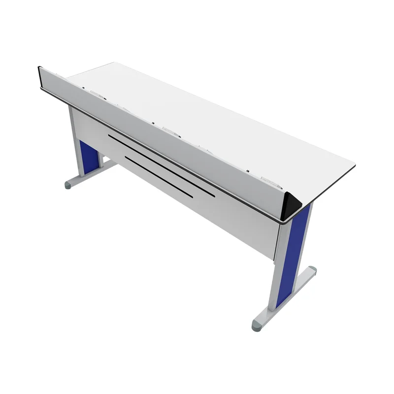 Ученическа маса RFG Flat, лабораторна, над VII клас, 180 х 60 х 75 cm, синьо-бяла