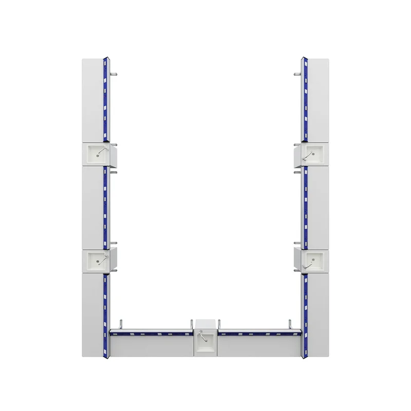 Ученическа маса RFG Flat, лабораторна, над VII клас, 180 х 60 х 75 cm, синьо-бяла