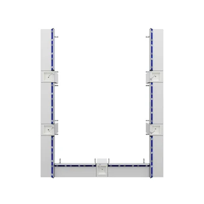 Ученическа маса RFG Flat, лабораторна, над VII клас, 180 х 60 х 75 cm, синьо-бяла