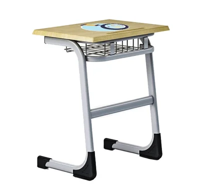 Ученически чин RFG Edu, единичен, над VIII клас, 630 х 450 х 750 mm, плот дъб, сив метал, 2 броя в комплект