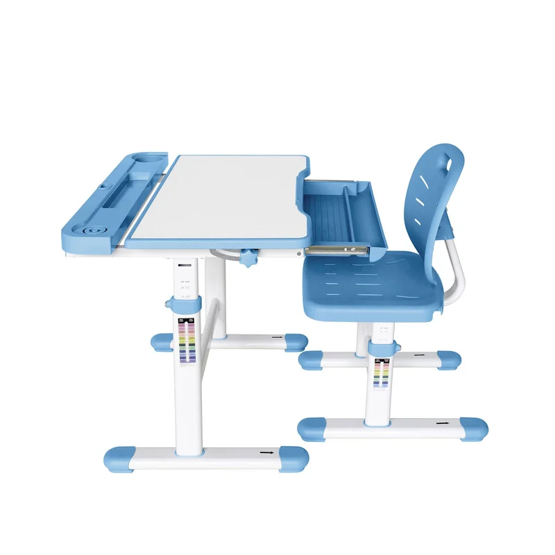 Ергономичен чин и стол RFG Ergo Tech 403X, ученически, MDF плот, метални крака, син