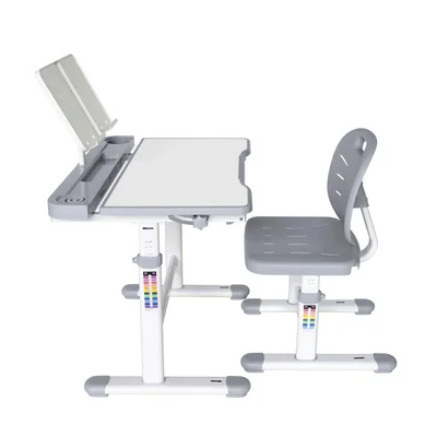 Ергономичен чин и стол RFG Ergo Tech 403X, ученически, MDF плот, метални крака, сив