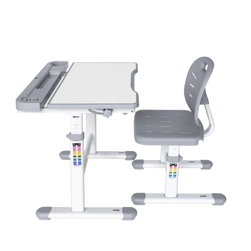 Ергономичен чин и стол RFG Ergo Tech 403X, ученически, MDF плот, метални крака, сив