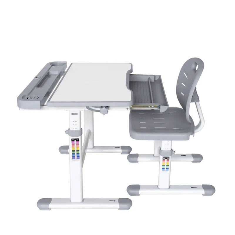 Ергономичен чин и стол RFG Ergo Tech 403X, ученически, MDF плот, метални крака, сив