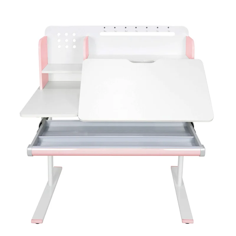 Бюро RFG с регулируема височина Ergo Light 1003A, MDF плот, метални крака, розово