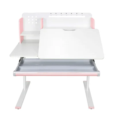 Бюро RFG с регулируема височина Ergo Light 1003A, MDF плот, метални крака, розово