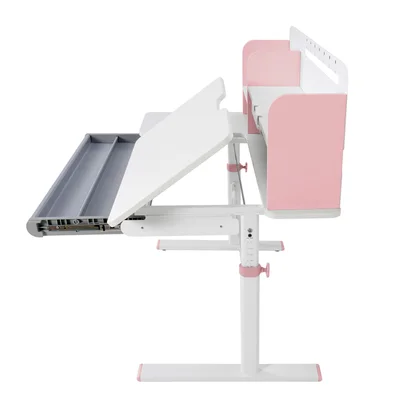 Бюро RFG с регулируема височина Ergo Light 1003A, MDF плот, метални крака, розово