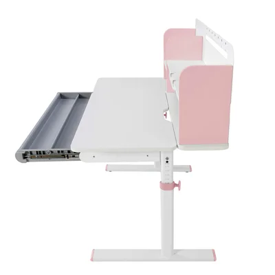 Бюро RFG с регулируема височина Ergo Light 1003A, MDF плот, метални крака, розово