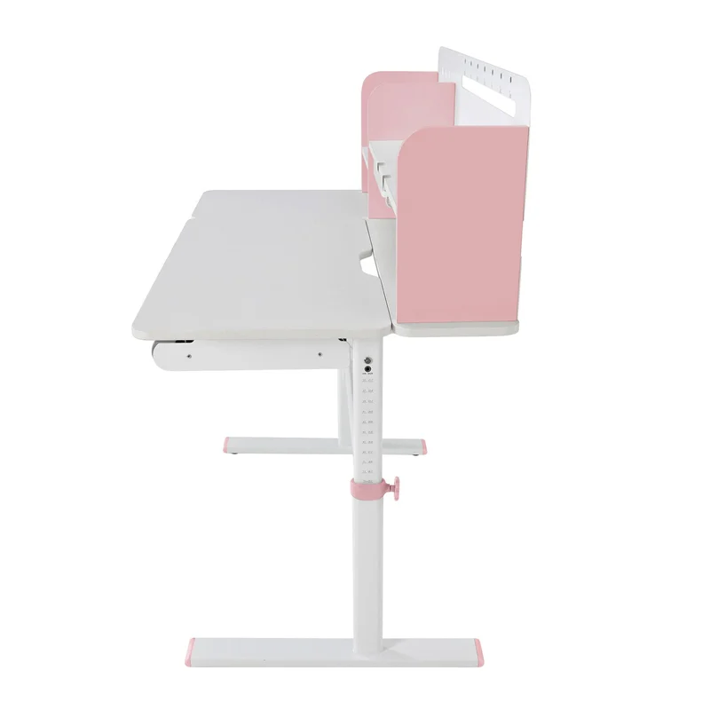 Бюро RFG с регулируема височина Ergo Light 1003A, MDF плот, метални крака, розово