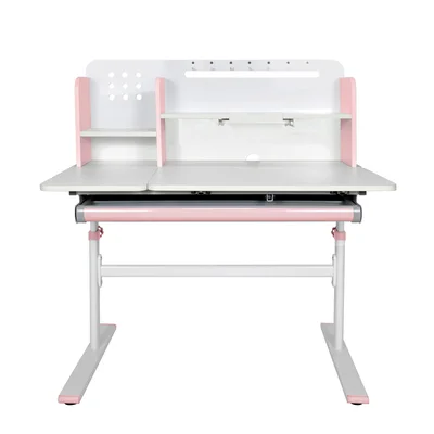 Бюро RFG с регулируема височина Ergo Light 1003A, MDF плот, метални крака, розово