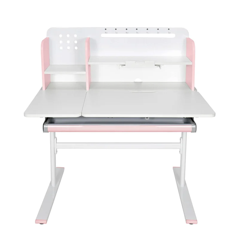 Бюро RFG с регулируема височина Ergo Light 1003A, MDF плот, метални крака, розово