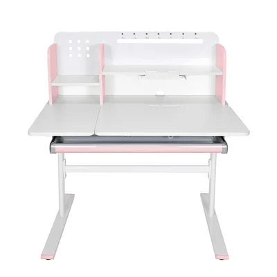 Бюро RFG с регулируема височина Ergo Light 1003A, MDF плот, метални крака, розово
