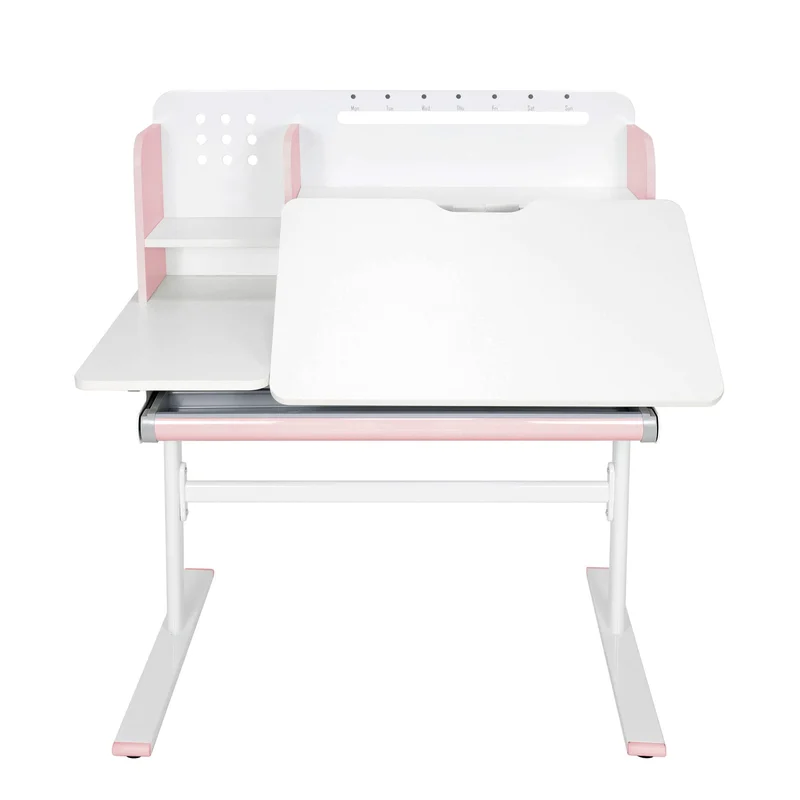 Бюро RFG с регулируема височина Ergo Light 1003A, MDF плот, метални крака, розово