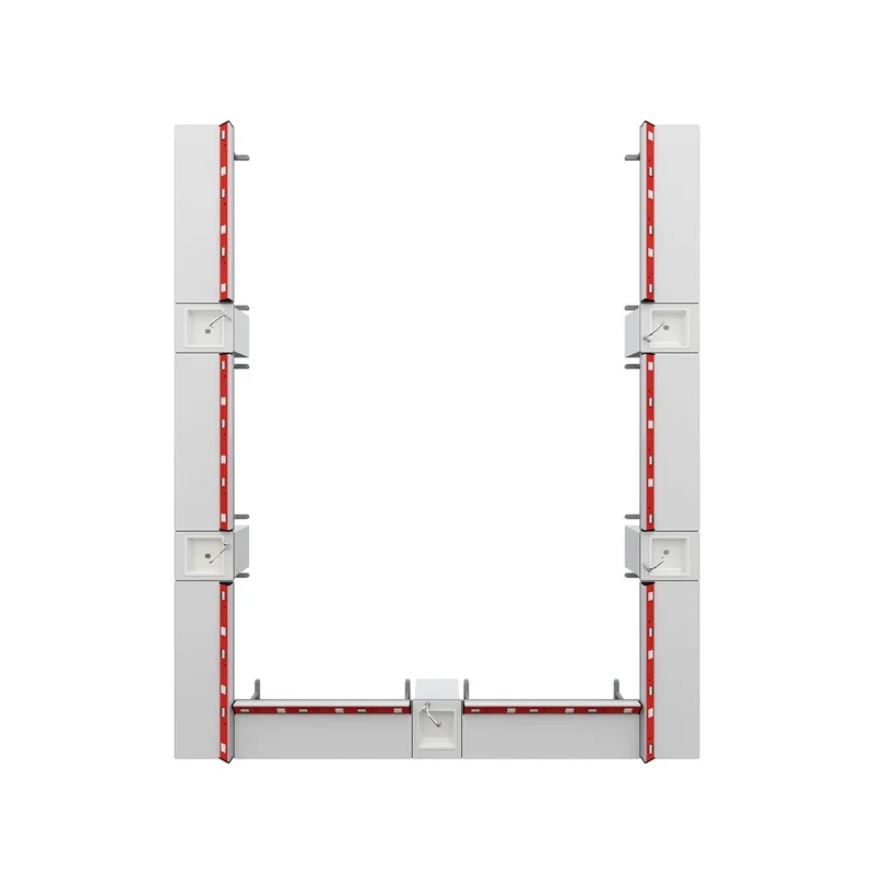 Ученическа маса RFG Flat, лабораторна, над VII клас, 180 х 60 х 75 cm, метални крака, червено-бяла