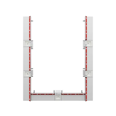 Ученическа маса RFG Flat, лабораторна, над VII клас, 180 х 60 х 75 cm, метални крака, червено-бяла