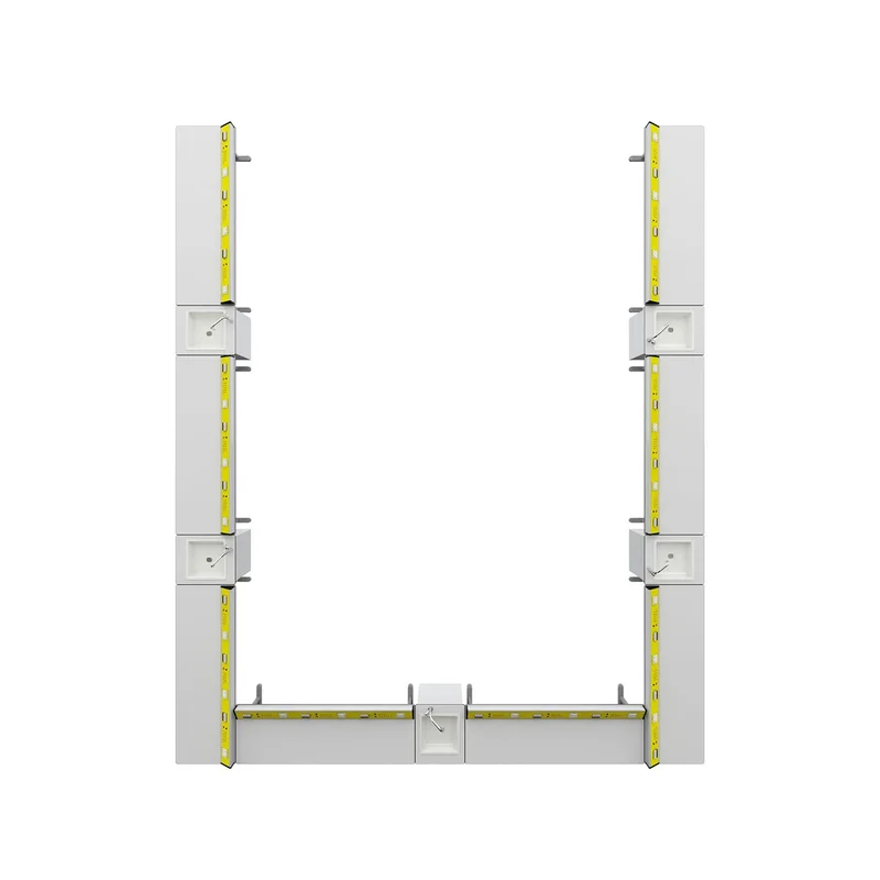 Ученическа маса RFG Flat, лабораторна, над VII клас, 180 х 60 х 75 cm, метални крака, жълто-бяла