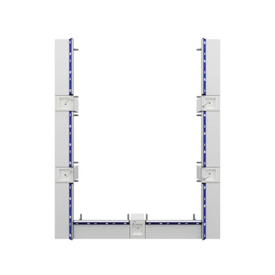 Ученическа маса RFG Flat, лабораторна, над VII клас, 180 х 60 х 75 cm, HPL плот, метални крака, синьо-бяла