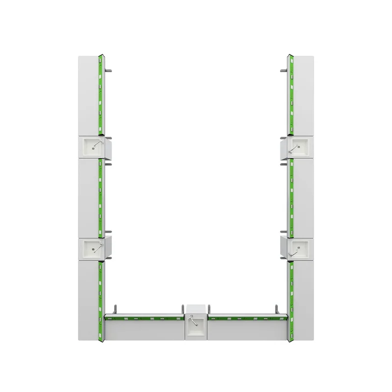 Ученическа маса RFG Flat, лабораторна, над VII клас, 180 х 60 х 75 cm, метални крака, зелено-бяла