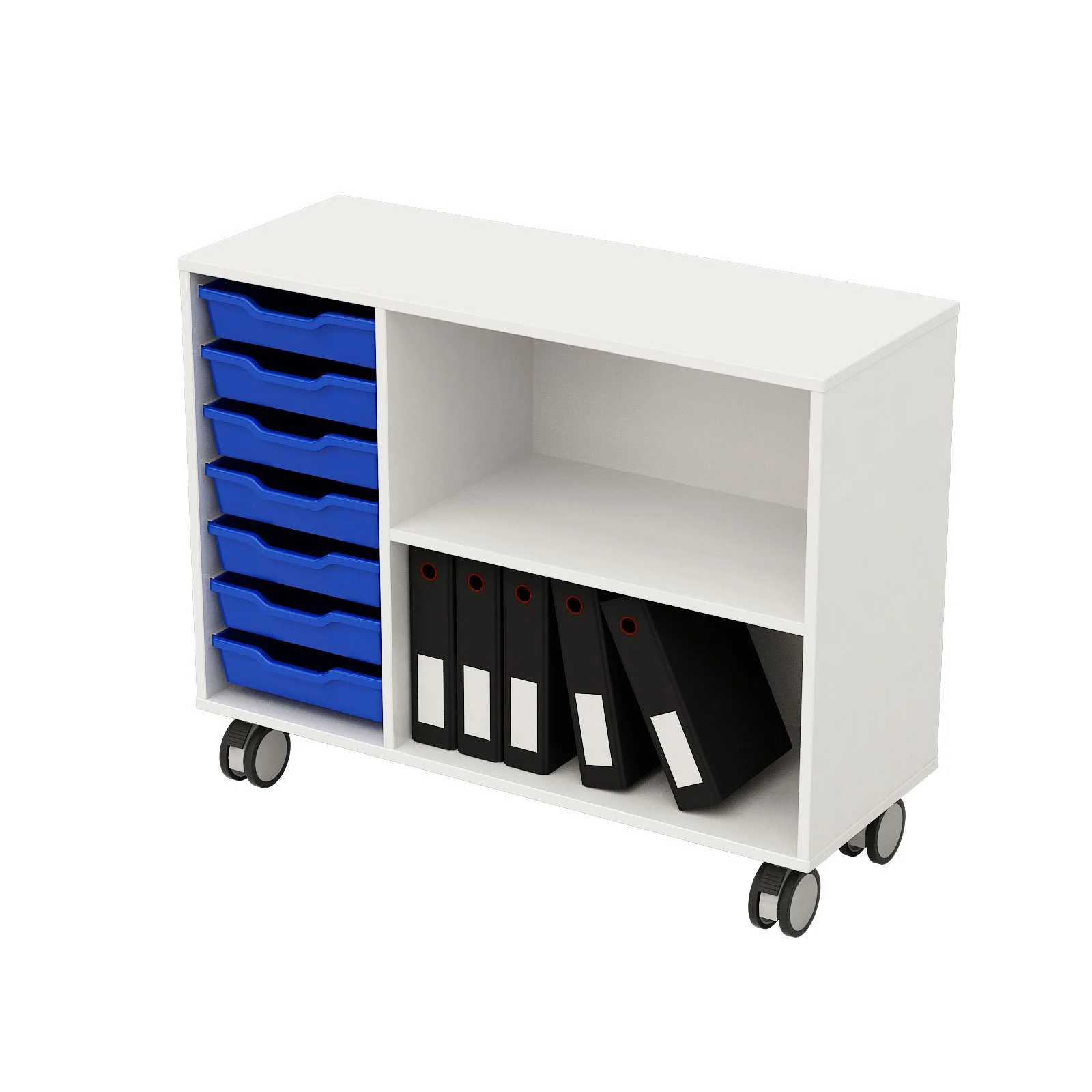 Шкаф RFG, с два рафта и 7 пластмасови тави, 104 х 40 х 90 cm, ПДЧ, светлосив