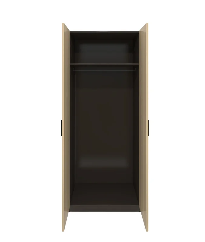 Гардероб RFG Milano, двоен, 800 х 550 х 2000 mm, ПДЧ 18 mm, светъл дъб и тъмносиво
